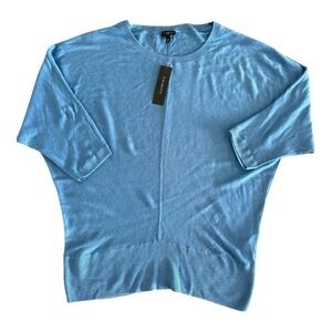 NWT Talbots  Dolman Sweater Size‎ XL Medium Blue Linen Blend